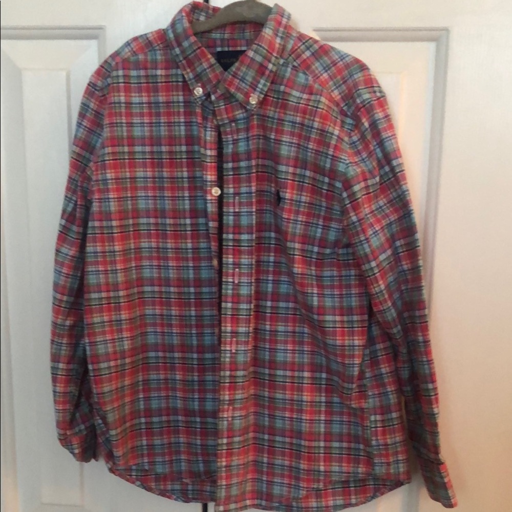 Boys Ralph Lauren Plaid Shirt - Red and Blue